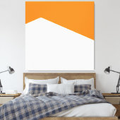 Helder Sinaasappel Wit Geometrisch Kunstkleurenblo Canvas Afdruk (Insitu (Slaapkamer))