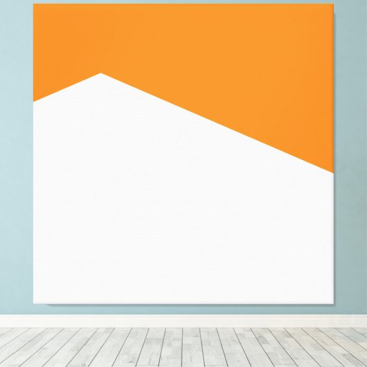 Helder Sinaasappel Wit Geometrisch Kunstkleurenblo Canvas Afdruk (Insitu (Houten vloer))