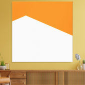 Helder Sinaasappel Wit Geometrisch Kunstkleurenblo Canvas Afdruk (Insitu (Woonkamer))