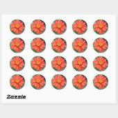 Helder Sinaasappel Zinnia ronde sticker, envelop s Sticker (Vel)