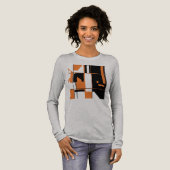 Helder Sinaasappel Zwart Abstract Art Gameboard De Tri-Blend Shirt (Voorkant)