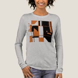 Helder Sinaasappel Zwart Abstract Art Gameboard De Tri-Blend Shirt