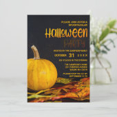 Helder sinaasappel zwart Geel pompoen Halloween Pa Kaart (Staand voorkant)