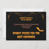 Helder Sinaasappel Zwart Monster Gezicht Halloween Kaart (Achterkant)