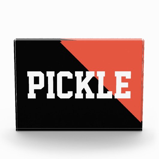 Helder Sinaasappel Zwart Sportief Vet "PICKLE" Tek Fotoblokken (Voorkant)