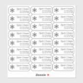 Helder Sneeuwvlok Retouradres Aangepast Transparan Sticker (Vel)