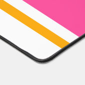 Helder Snoep Roze Gele Racing Stripes op Wit Bureaumat (Hoek)