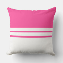 Helder Snoep Roze Witte Kleur Block Racing Stripes Buitenkussen