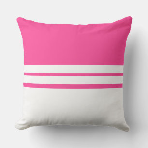 Helder Snoep Roze Witte Kleur Block Racing Stripes Buitenkussen