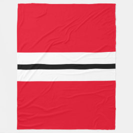 Helder Sportief Rood Slank Zwart Wit Racing Stripe Fleece Deken