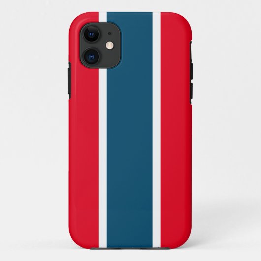 Helder Sportief Rood Wit Ocean Blauw Racing Stripe Case-Mate iPhone Case (Achterkant)
