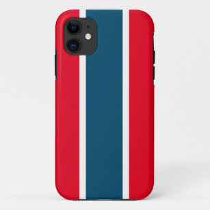 Helder Sportief Rood Wit Ocean Blauw Racing Stripe Case-Mate iPhone Case