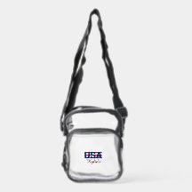 Helder Stadiontasje - Rood & Blauw USA Typografie