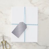 Helder stalen diamantplaat-look cadeaulabel (Met Touw)