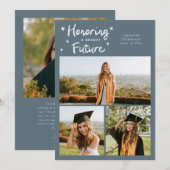 Helder Sterren Multi Foto Leisteenblauw Grad Aankondiging (Voorkant / Achterkant)
