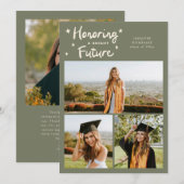 Helder Sterren Multi Foto Salie Groen Grad Aankondiging (Voorkant / Achterkant)