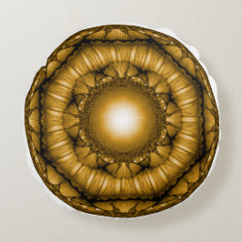 Helder stralend geometrisch ornament rond kussen