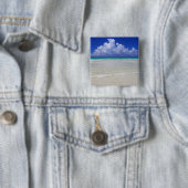 Helder strand vierkante button 5,1 cm (In situ)