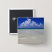 Helder strand vierkante button 5,1 cm (Voorkant /achterkant)