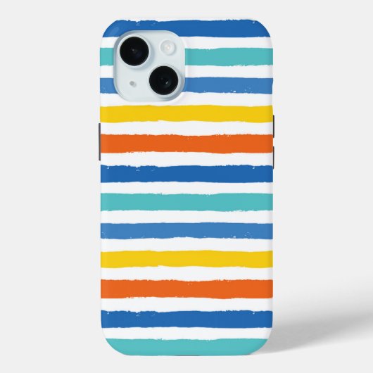 Helder strandachtig gestreept patroon Case-Mate iPhone case (Achterkant)
