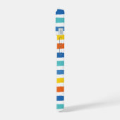 Helder strandachtig gestreept patroon iPhone 15 case (Linkerkant)