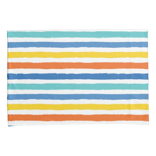 Helder strandachtig gestreept patroon kussensloop (Voorkant-Rechts)