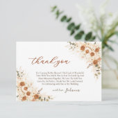 Helder Terracotta Bloem Boho Bruidsfeest Bedankkaart (Staand voorkant)