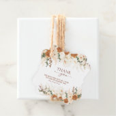 Helder Terracotta Boho Bloemige Dank Je Bedankjes Labels (In situ)
