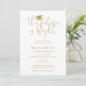 Helder Toekomst Elegant Gouden Script Afstudeerfee Kaart (Staand voorkant)