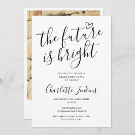 Helder Toekomst Script Hart Foto Afstudeerfeest Kaart