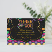 Helder traditionele Mardi Gras Bedankt kaarten (Staand voorkant)