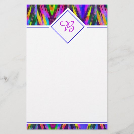 Helder tribaal chevron briefpapier (Voorkant)