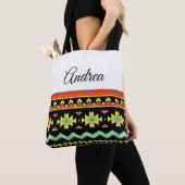 Helder tribal design gepersonaliseerd tote bag (Dichtbij)
