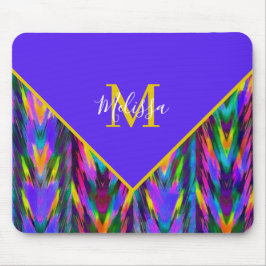 Helder tribale chevron gepersonaliseerd   muismat
