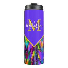 Helder tribale chevron gepersonaliseerd   thermosbeker