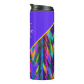 Helder tribale chevron gepersonaliseerd thermosbeker (Geroteerd rechts)