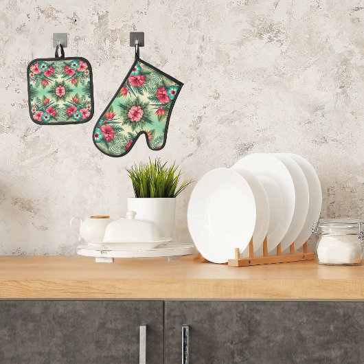 Helder Tropen Ovenwant & Pannenlap Set