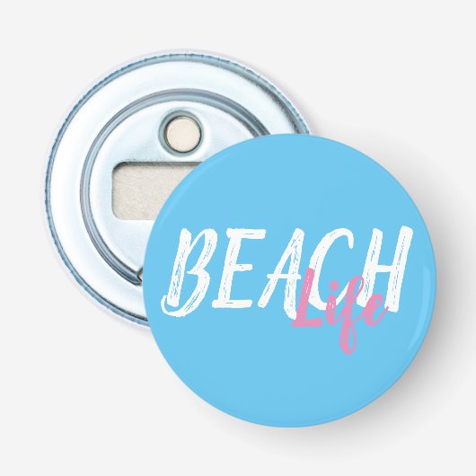 helder tropisch BEACH LIFE | Button Flesopener (Voorkant)