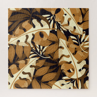Helder tropisch blad donker patroon legpuzzel