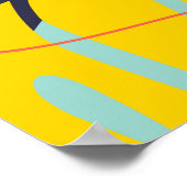 Helder tropisch blad donker patroon poster (Hoek)