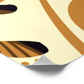 Helder tropisch blad donker patroon poster (Hoek)