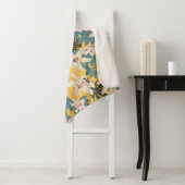 Helder tropisch blad Lily patroon Sherpa Deken (In situ)