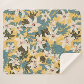 Helder tropisch blad Lily patroon Sherpa Deken (Voorkant (horizontaal))