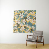 Helder tropisch blad Lily patroon Wandkleed (In situ)