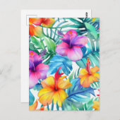 Helder tropisch bloemig naadloos patroon briefkaart (Voorkant / Achterkant)