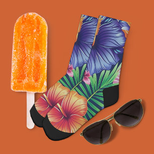 Helder Tropisch Bloemmotief  Sokken