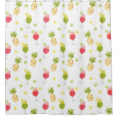 Helder Tropisch cocktail- en fruitpatroon Douchegordijn (Voorkant)