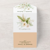 Helder Tropisch Delicaat Pampas Gras Boho All In One Uitnodiging (Buitenkant)