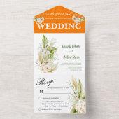 Helder Tropisch Delicaat Pampas Gras Boho All In One Uitnodiging (Binnen)