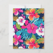 Helder Tropisch Hibiscus Bruiloft RSVP Kaartje (Achterkant)